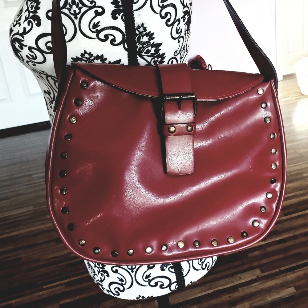 Vegan leather shoulder bag